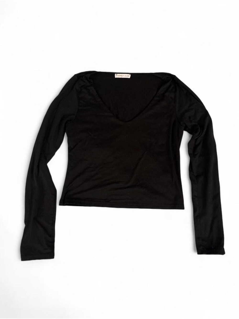 Sincerely Jules Black V-Neck Long Sleeve Top